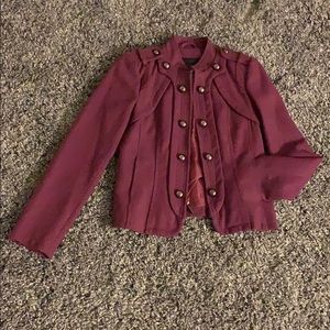 Plum Steve Madden fitted military style coat. Sm